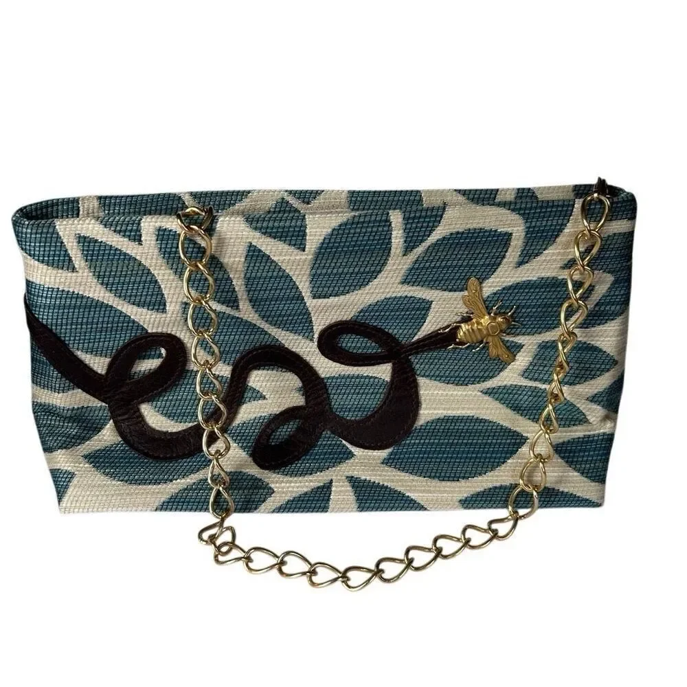 Add Libb Brass Bee Clutch with Chain Made is USA